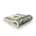 Wad of US 100 Dollar Bills Folded